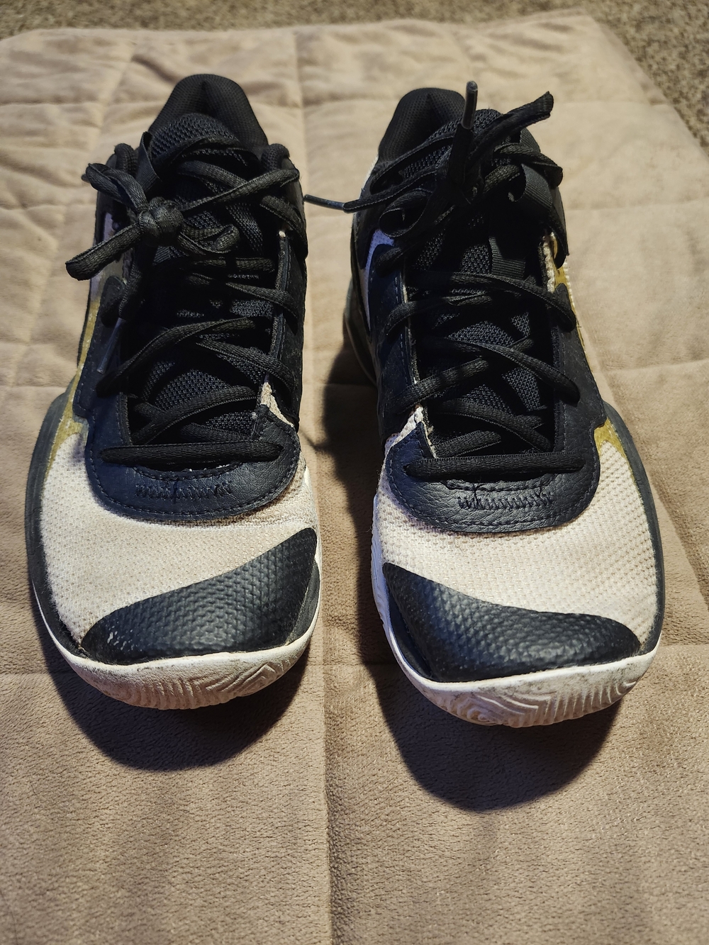 Under Armour Kids Black, White & Gold Athletic Sneakers